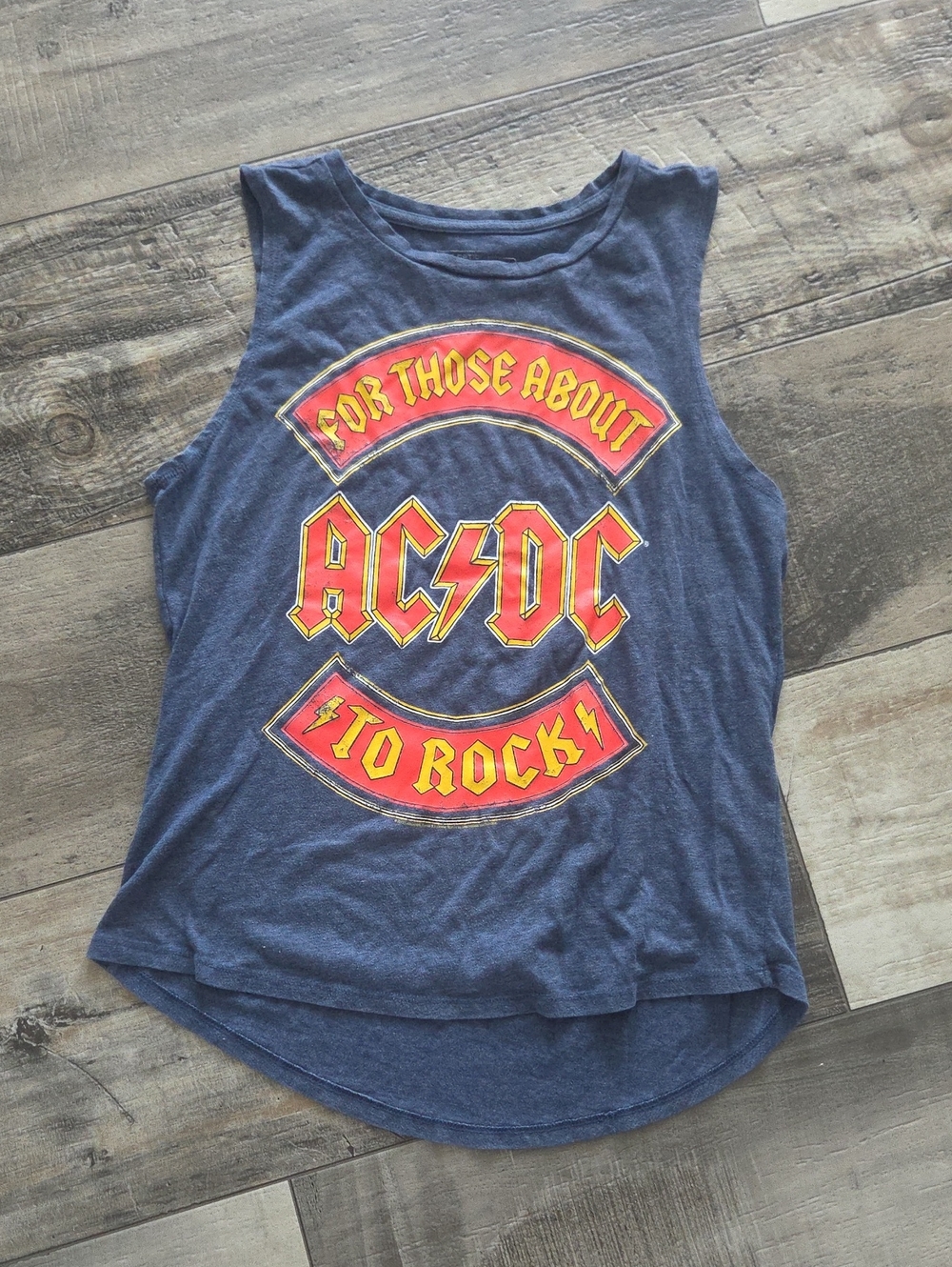 AC/DC 'For Those About to Rock' Navy Graphic Tank Large